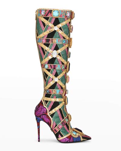 dolce gabbana multichorme with jewels shoes|dolce and gabbana boots.